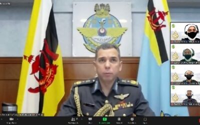 VIRTUAL SHARING SESSION UNDER SPECIAL TO SERVICE PROGRAMME OF THE OFFICER CADET OF INTAKE 20 WITH THE ROYAL BRUNEI AIR FORCE COMMANDER AND SENIOR OFFICERS.