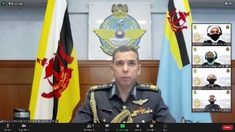 VIRTUAL SHARING SESSION UNDER SPECIAL TO SERVICE PROGRAMME OF THE OFFICER CADET OF INTAKE 20 WITH THE ROYAL BRUNEI AIR FORCE COMMANDER AND SENIOR OFFICERS.